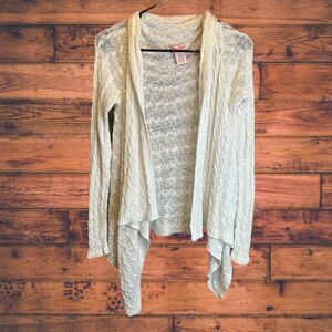 5 for $25🔥Juniors Medium Candie's White Knit Asymmetrical Cardigan Sweater